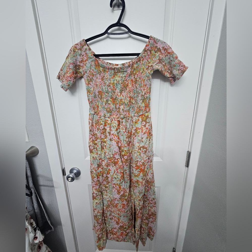 Harlow & Rose Women's Multicolor Round Neck Short Sleeve Maxi Dress M
